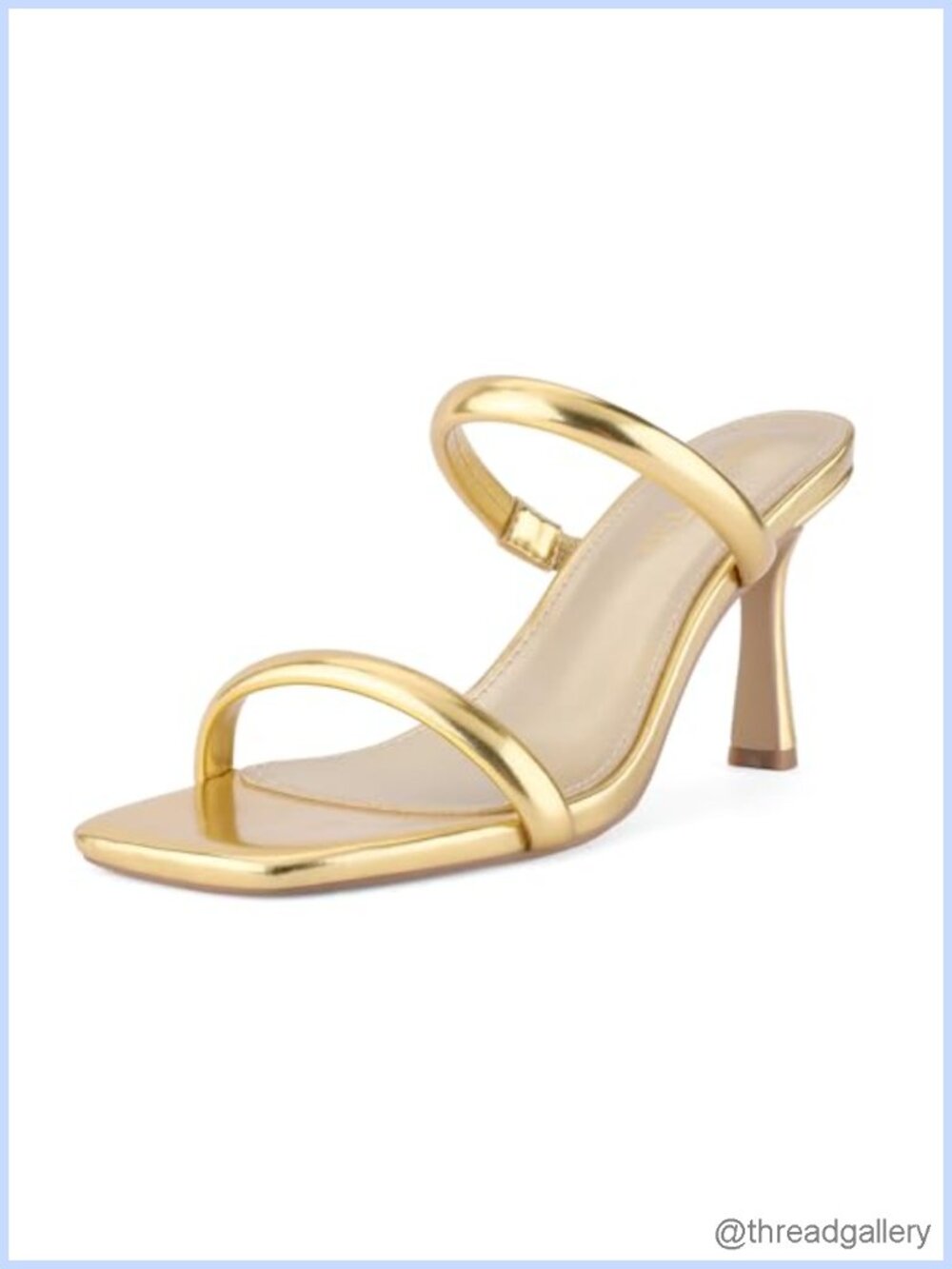 Women's Strappy Kitten Heel Mules Square Open Toe Slip On Sandals